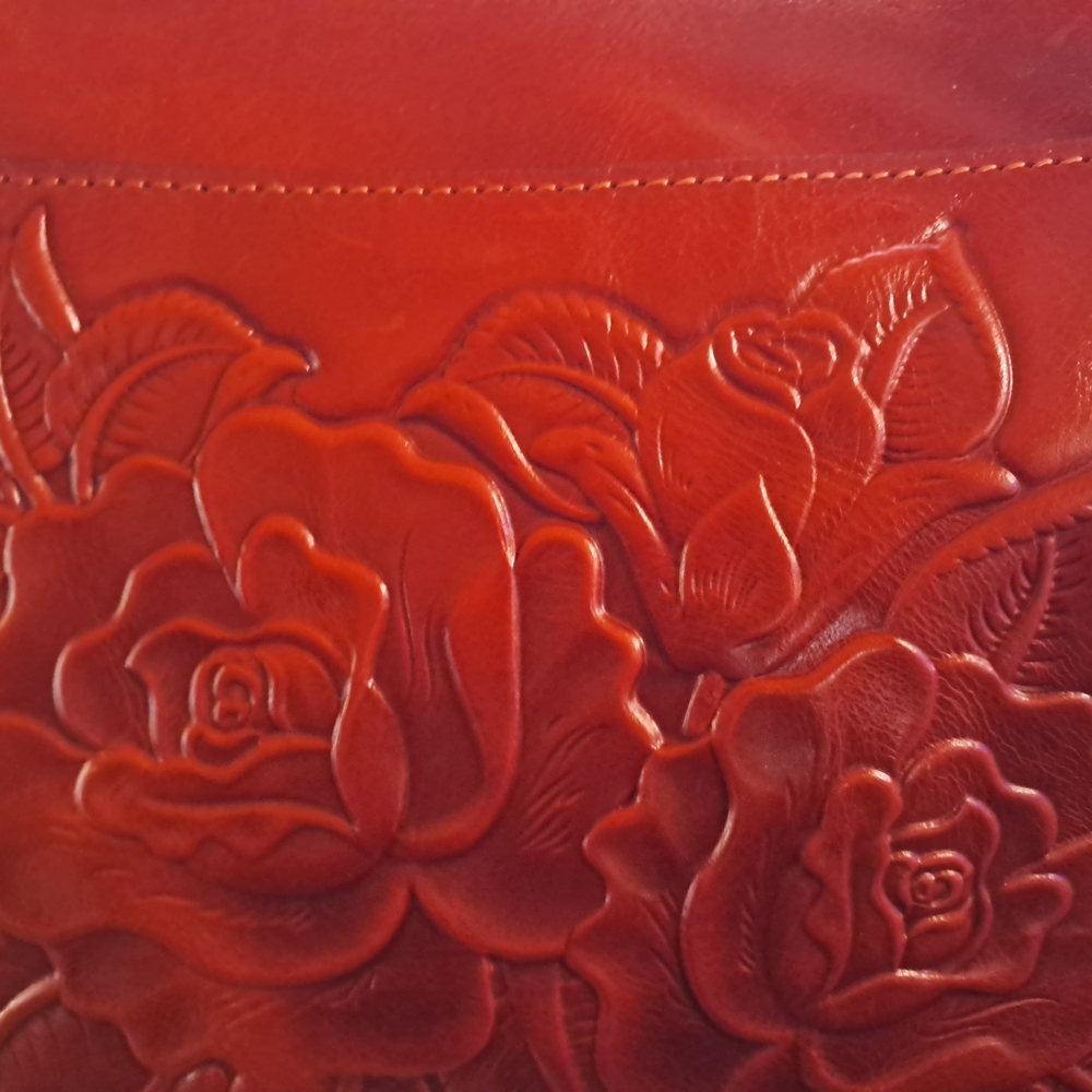 Patricia Nash Burgundy Floral Embossed Shoulder Bag - Picture 3 of 8